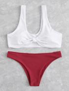 Shein Mix And Match Knot Bikini Set