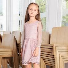 Shein Toddler Girls Mesh Overlay Floral Pattern Dress