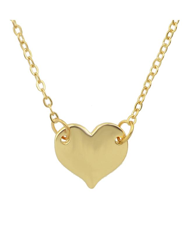 Shein Gold Simple Model Metal Heart Pendant Necklace