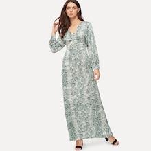 Shein Snake Print V Neck Dress