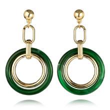 Shein Two Tone Hoop Drop Earrings