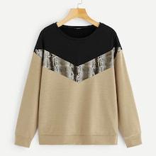Shein Snake Skin Panel Colorblock Sweatshirt
