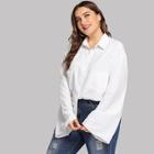 Shein Plus Pocket Patched Buttoned Shirt