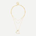 Shein Heart Pendant Beaded Layered Necklace