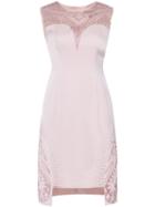 Shein Pink Crew Neck Embroidered High Low Dress