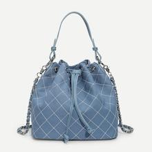Shein Quilted Stitch Drawstring Bag