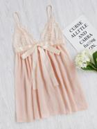 Shein Lace Cup Sash Detail Babydoll Slip Dress