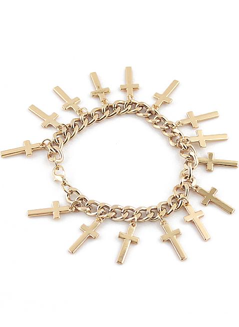 Shein Gold Cross Link Bracelet