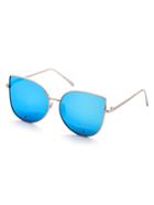 Shein Gold Frame Blue Cat Eye Stylish Sunglasses