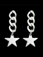 Shein Silver Color Long Chain Star Pendant Earrings
