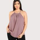 Shein Plus Buttoned Keyhole Back Halter Cami Top