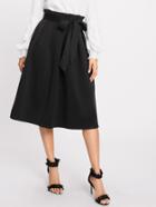Shein Box Pleated Self Belted Skirt