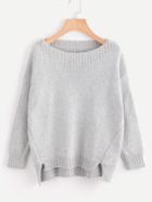 Shein Drop Shoulder Slit Side High Low Jumper