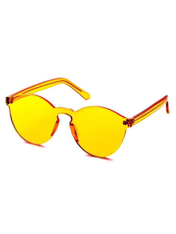Shein Orange Clear One Piece Retro Style Sunglasses