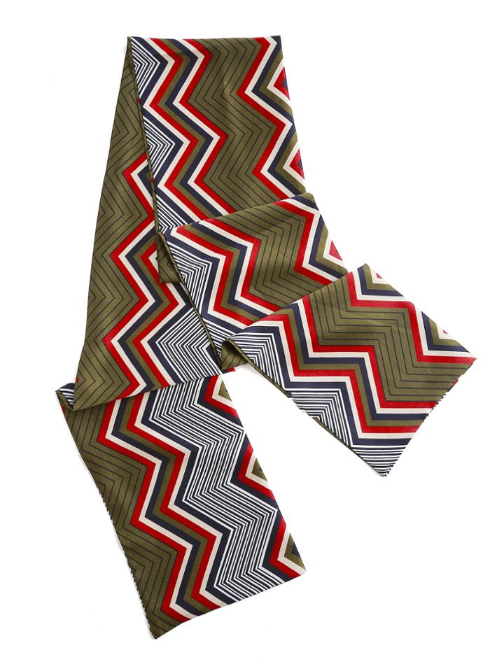 Shein Chevron Print Satin Skinny Scarf