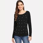 Shein Pearl Beaded Scalloped Top