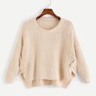 Shein Drop Shoulder Button Decoration Jumper