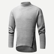 Shein Men Zipper Detail Dip Hem Jumper