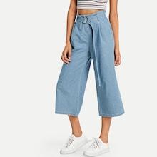 Shein Belt Wide Leg Jeans