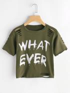 Shein Graphic Print Ripped Tee