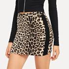 Shein Leopard Bodycon Mini Skirt