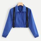 Shein Zip Front Elastic Cuff Jacket