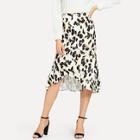 Shein Wide Waistband Leopard Print Skirt