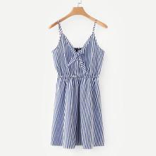 Shein Contrast Stripe Knot Cami Dress