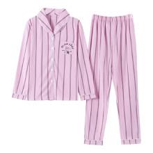 Shein Cartoon Patch Striped Shirt & Pants Pj Set