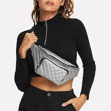 Shein Pocket Front Quilted Bum Bag