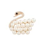Shein Faux Pearl Decorated Swan Brooch