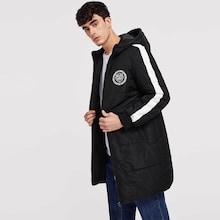 Shein Men Contrast Panel Detail Zip Up Puffer Coat