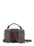 Shein Lace Up Plaid Shoulder Bag
