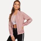 Shein Zipper Up Pocket Solid Jacket