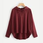 Shein High Low Hooded Solid Tee