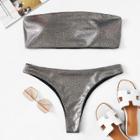Shein Plus Sparkle Bandeau Bikini Set