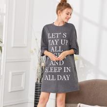 Shein Letter Print Sleep Dress