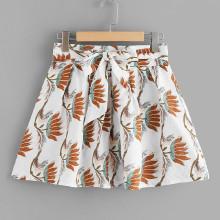 Shein Tie Waist Printed Skirt
