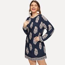 Shein Plus Allover Flower Print Dress