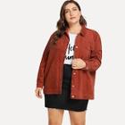 Shein Plus Button Up Cord Jacket