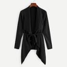 Shein Waterfall Collar Suede Solid Coat