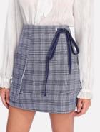 Shein Tartan Plaid Tie Side Skirt