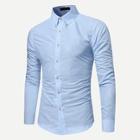 Shein Men Solid Shirt With Button Down Collar