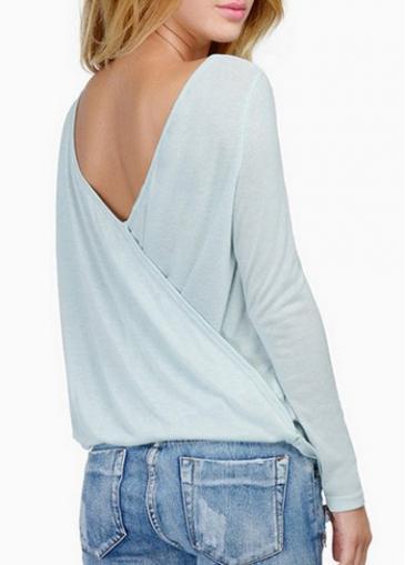 Rosewe Simple Round Neck Long Sleeve T Shirt For Woman