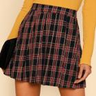 Shein Box Pleated Checked Skirt