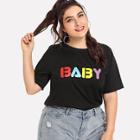 Shein Plus Baby Print Front Tee