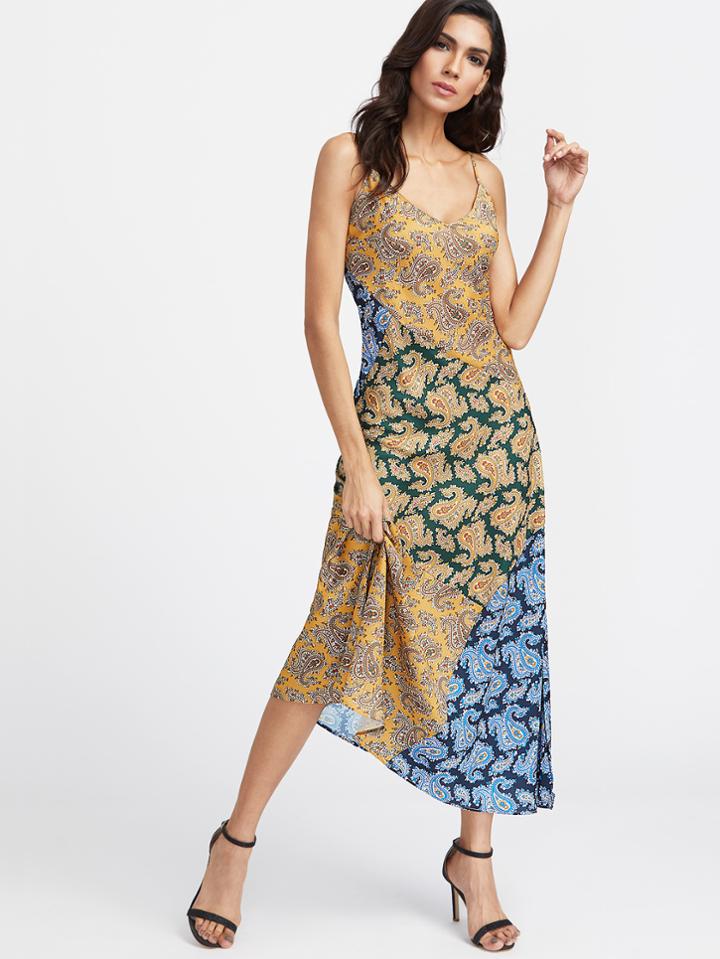 Shein Multicolor Paisley Print Cami Dress