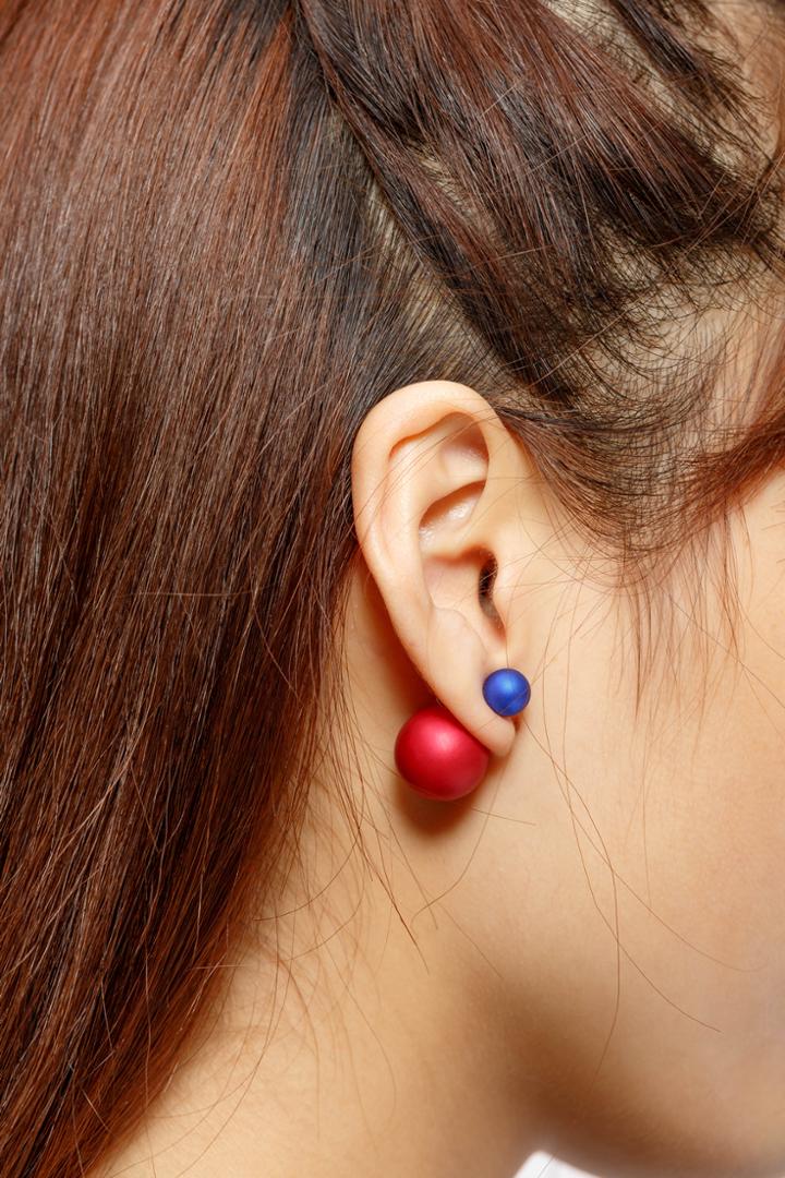 Shein Two Tone Ball Stud Earrings