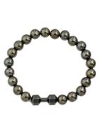 Shein Black Simple Elastic Metal Beads Chain Bracelet For Women