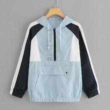 Shein Kangaroo Pocket Color Block Jacket